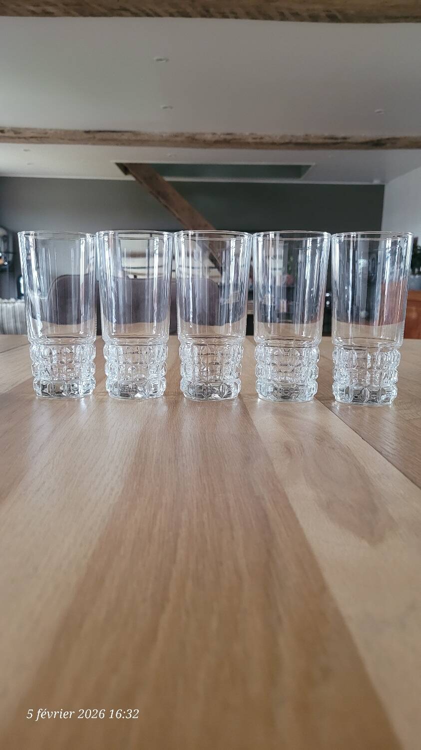 5 vintage BP Bormioli glasses