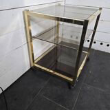 Brass and smoked glass side table from the 70s