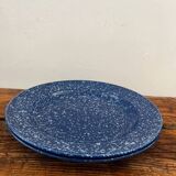 Set of 2 blue plates with white dots