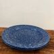 Set of 2 blue plates with white dots