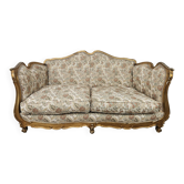 Sofa de style baroque italien du 20e siècle en bois sculpté et doré