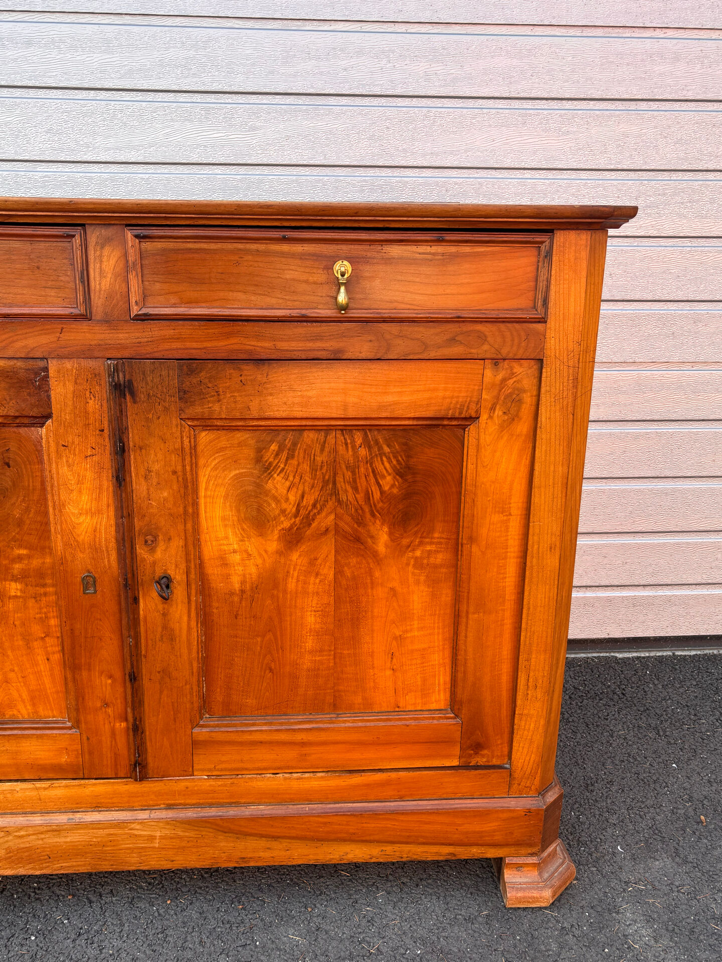 Antique solid wood sideboard – Louis-Philippe style, 2 doors & 2 drawers