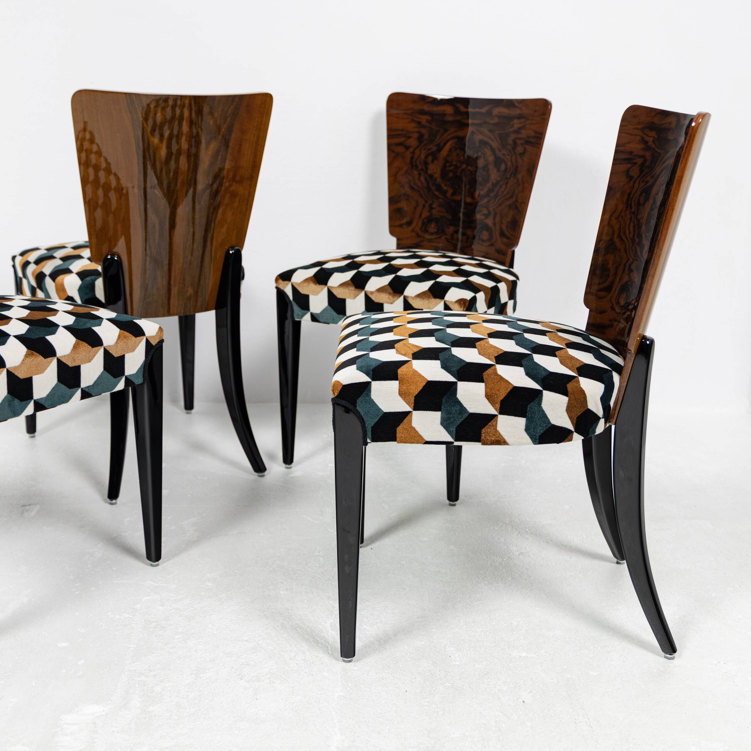 Set of 4 chairs H-214 Jindřich Halabala UP Závody 1950-1959