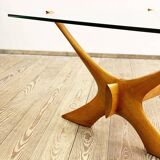 Scandinavian mahogany and glas coffee table by Illum Wikkelso for CF Christiansen Silkeborg, 1960s