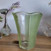 Green granite glass vase