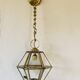 1950s pendant light, chain and brass ceiling light