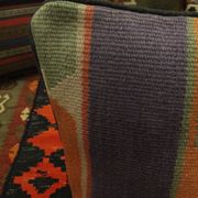 Housse de coussin Kilim rayé fait à la main 37x40cm
