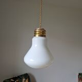 Suspension bulb in vintage opaline