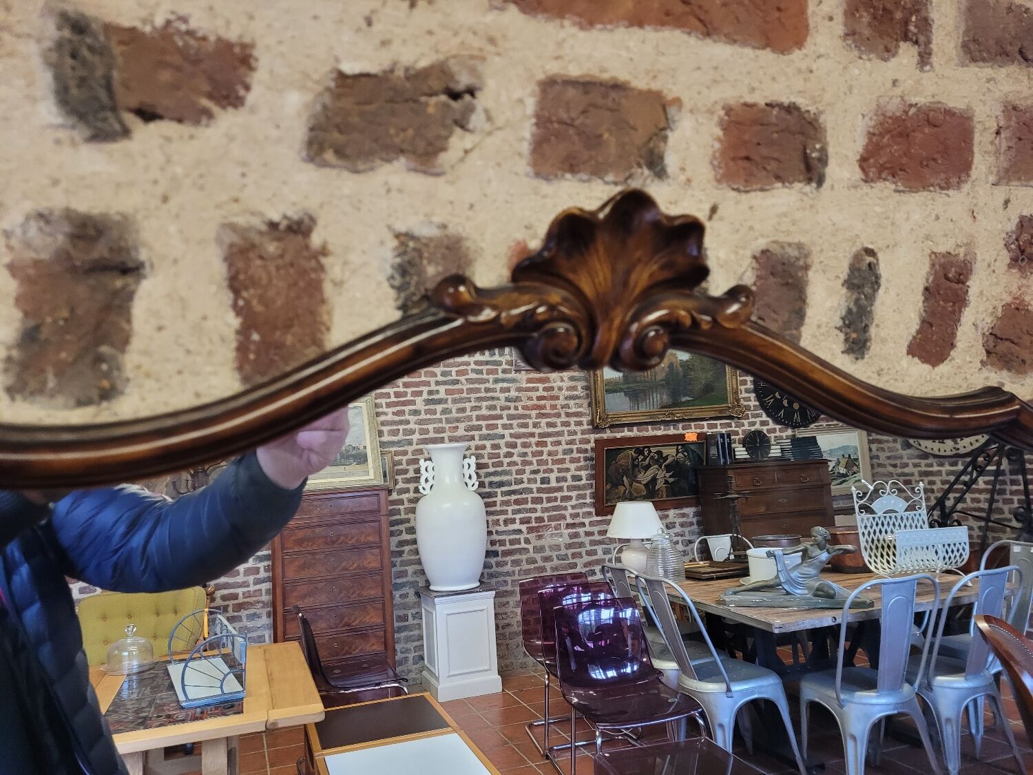 Louis XV style wooden mirror