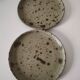 Set of two pyrite stoneware plates - natural mineral tones