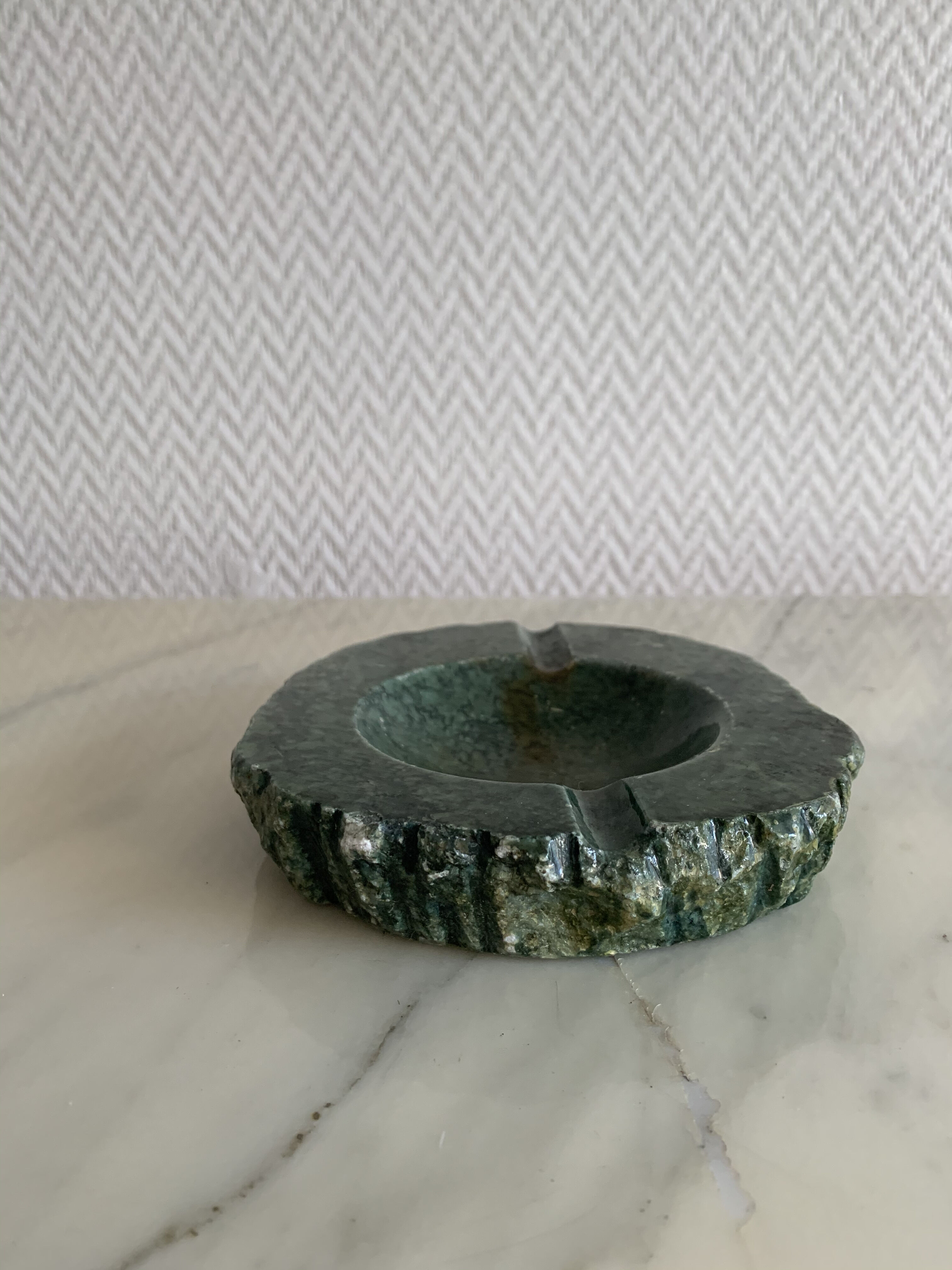 Green alabaster ashtray