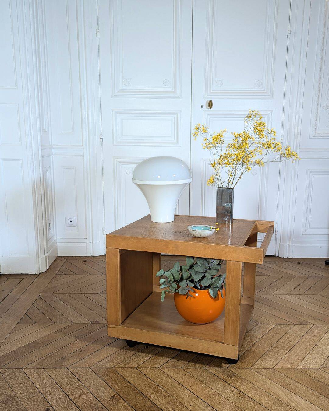 Beautiful Scandinavian-inspired coffee table, with a design typical of the 1960s.