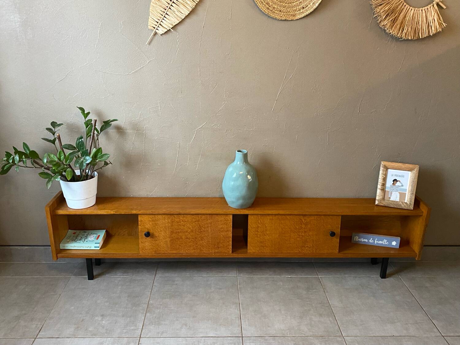 Vintage wooden sideboard from the 1960s (shallow)