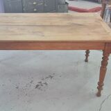 Farmhouse table wood foot turned