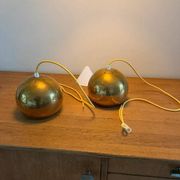 Set of 2 vintage Danish brass design pendant - Louis Poulsen Topan style