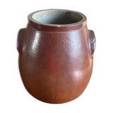 Eared olive pot in brown sandstone