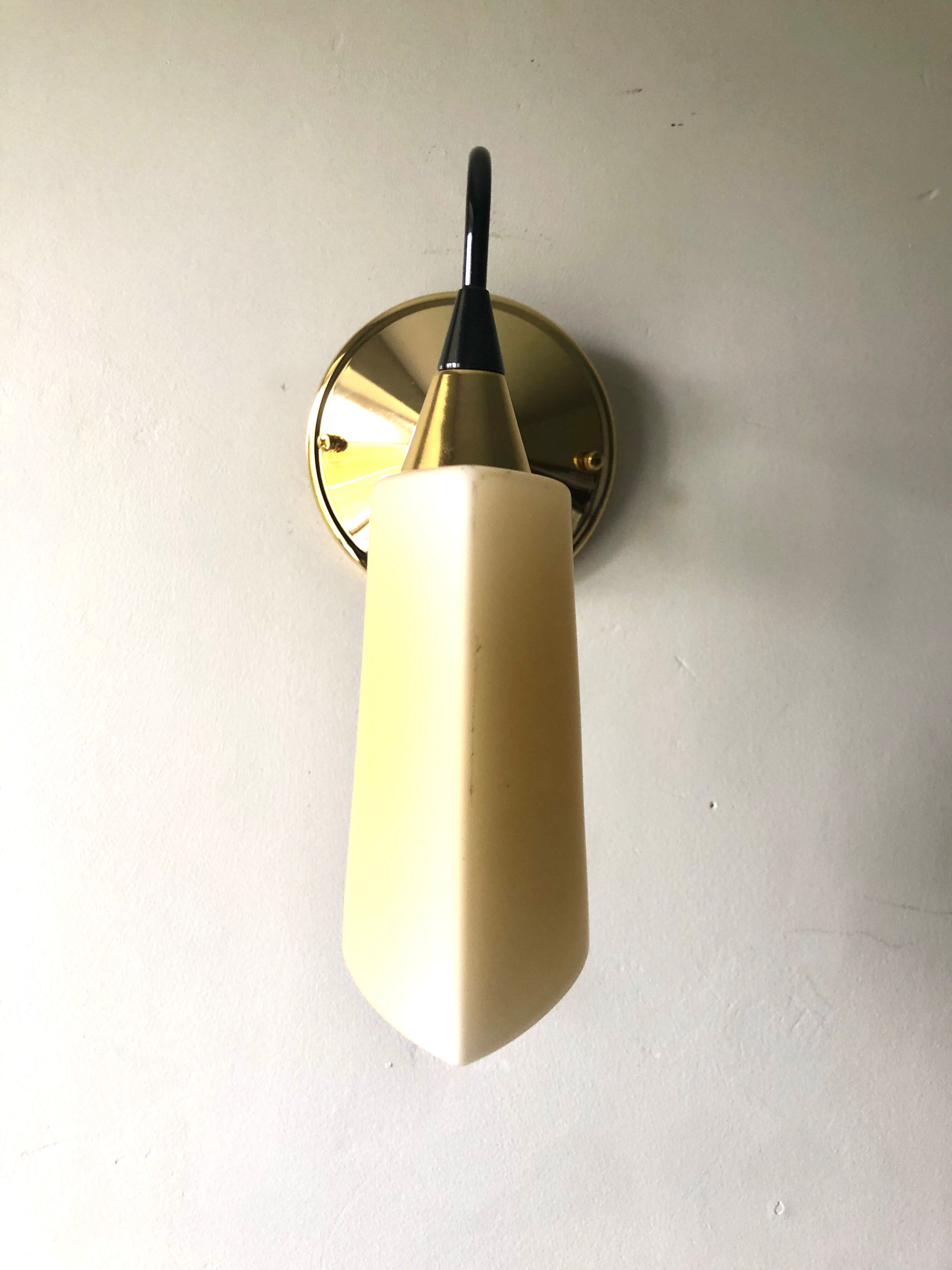 Applique Italie 1990 noir et or opaline jaune