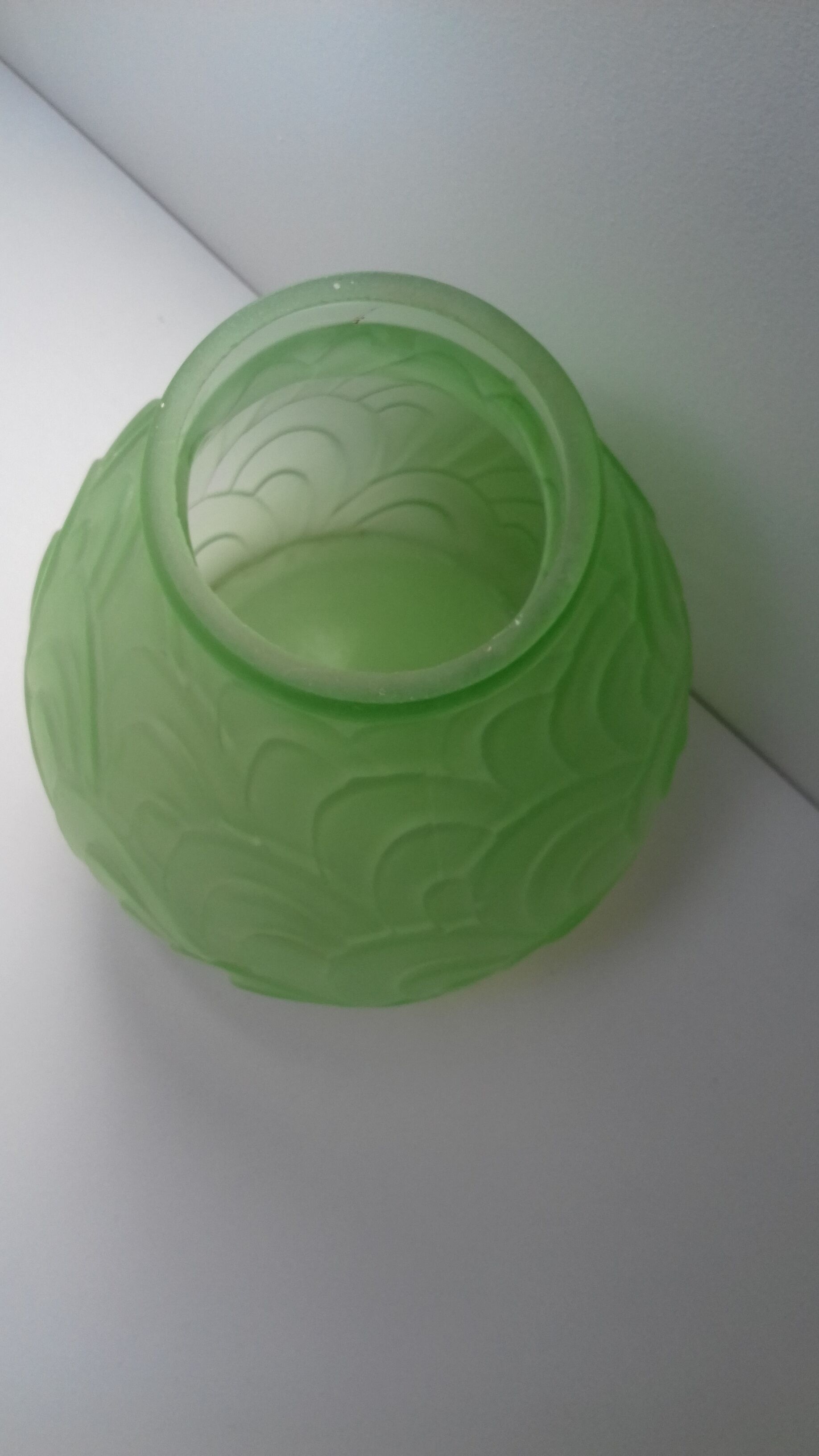 Art deco vase pre-moulded glass