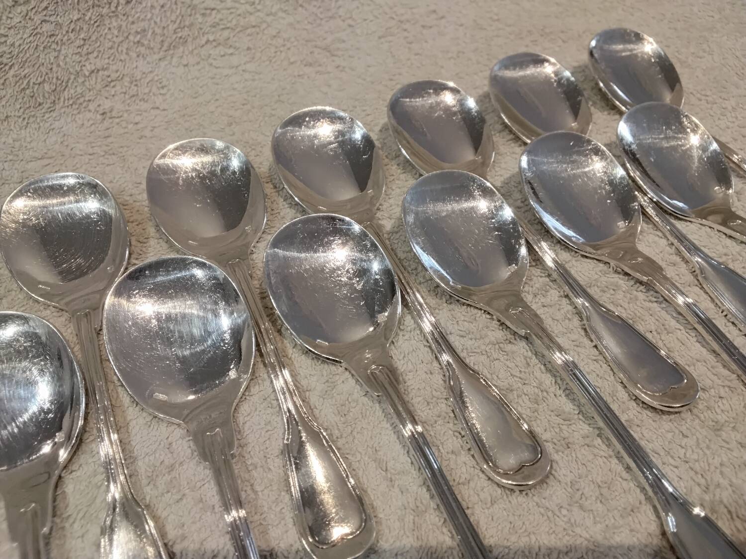 12 silver-plated metal ice scoops by silversmith Ravinet Denfert with nets