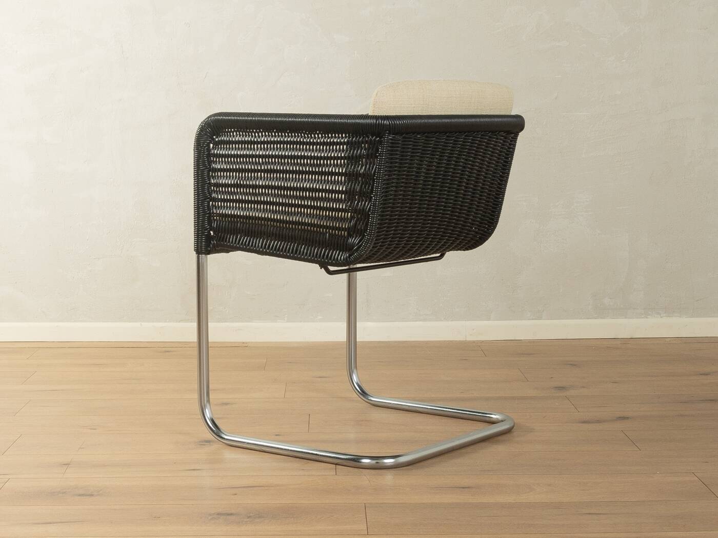 D44 cantilever chair by Tecta, 1980s, black mesh, chrome frame