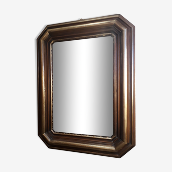 Mirror exotic wood patinated gold 1970