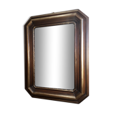 Mirror exotic wood patinated gold 1970