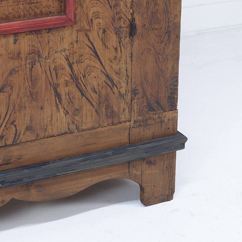 Primitive Rustic Farmhouse Folk Art Painted Bridal Cabinet