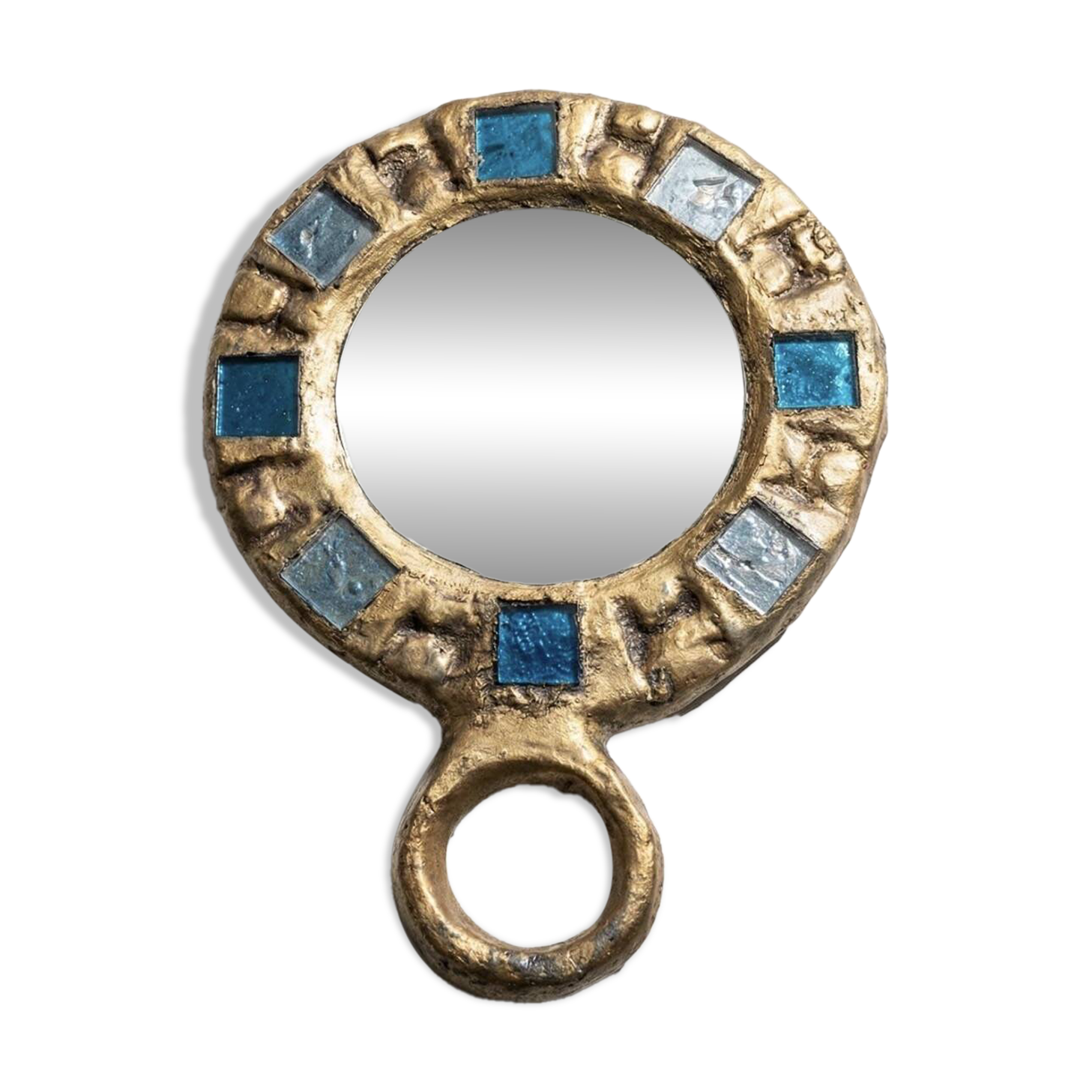 Hand mirror in gilded lead by Irena Jaworska (student of Line Vautrin)
