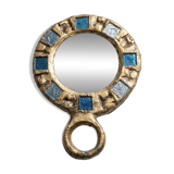 Hand mirror in gilded lead by Irena Jaworska (student of Line Vautrin)