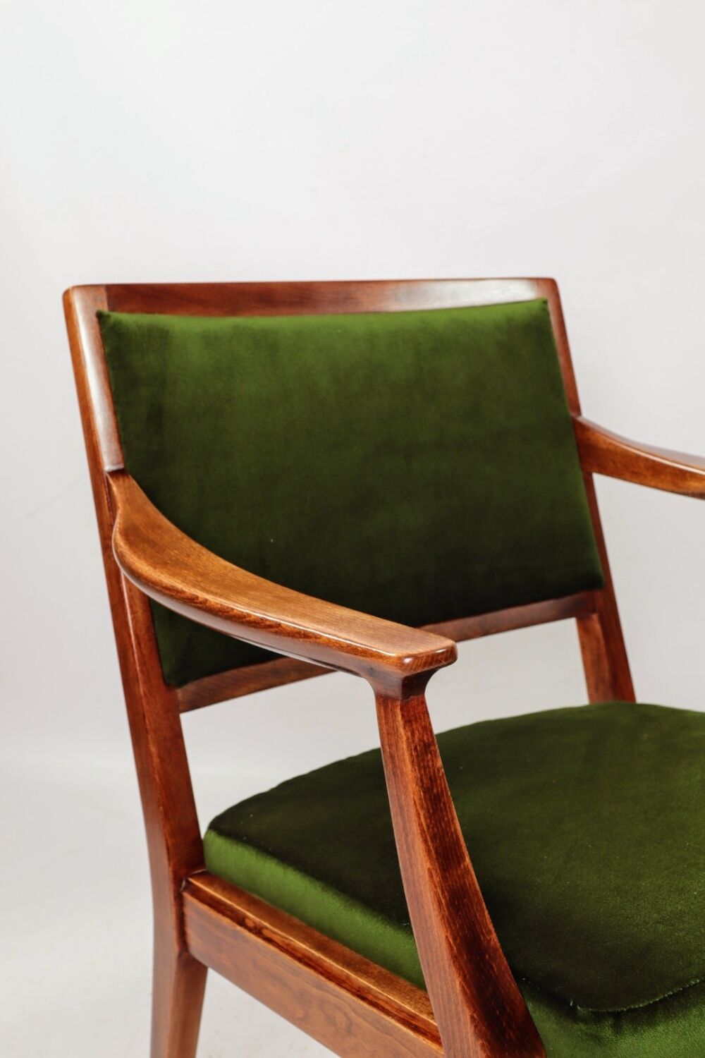 Vintage green mohair armchair eclectic style