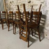 Set of 6 stamped Baumann chairs – bent wood – bistro style
