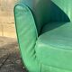 Vintage green leather club chair, antique green leather sofa.