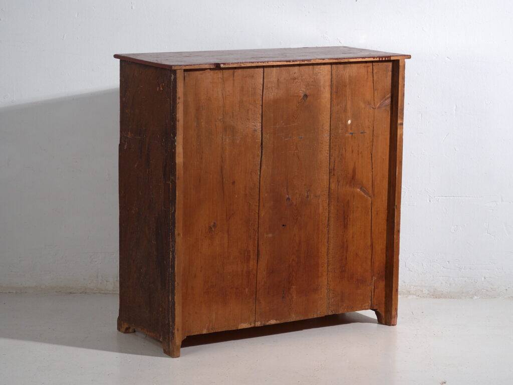 Commode secrétaire ancienne en pin – Bureau rustique européen à abattant – circa 1900