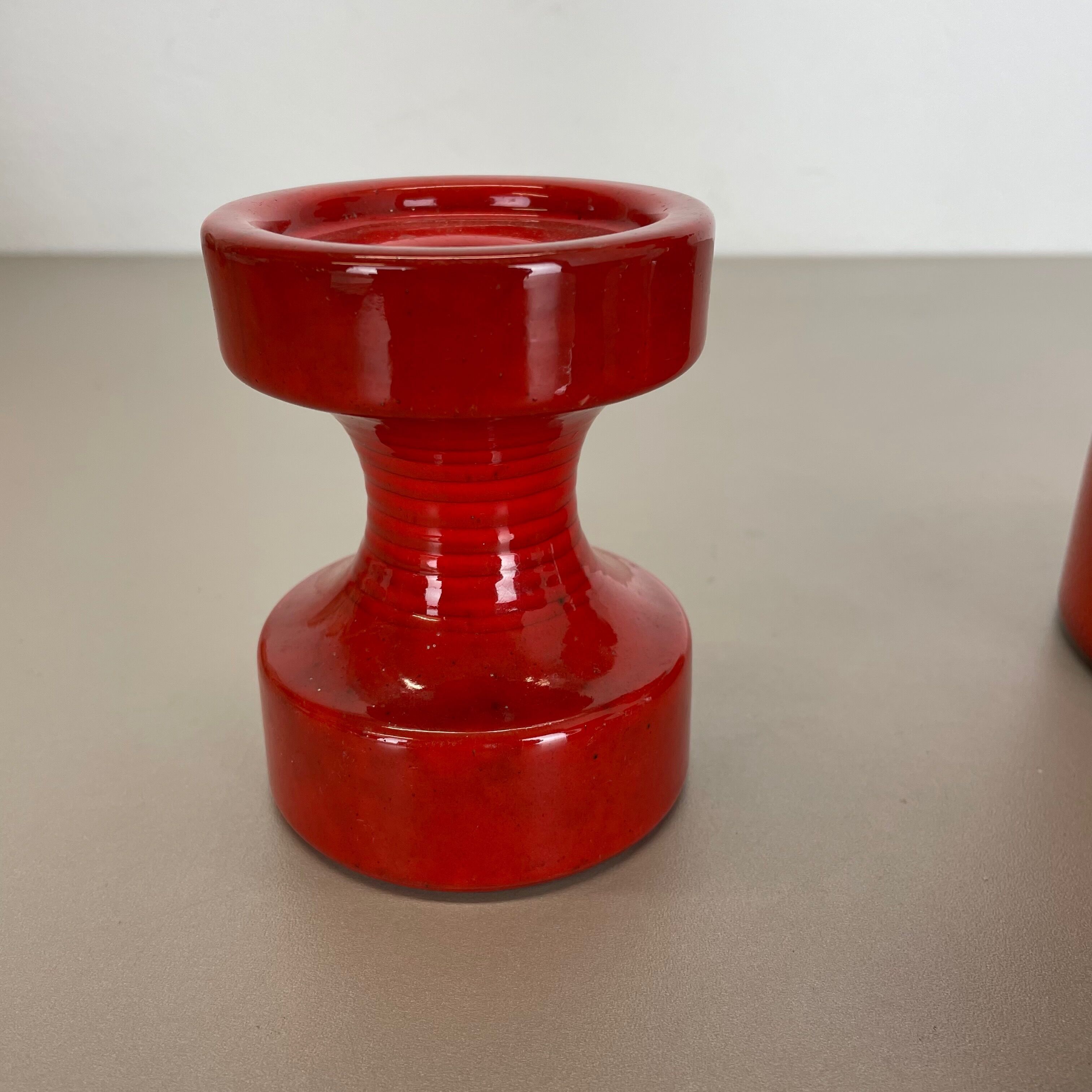 Set of Four Pottery Candleholder by Cari Zalloni for Steuler, Germany, 1970s