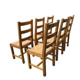 Set of 6 solid wood dining chairs