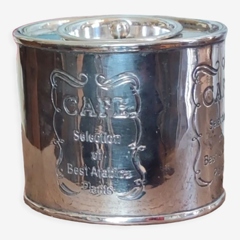 Silver metal coffee box