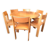 Table & chaises orme Gorgoni pour Roche & Bobois 1970s