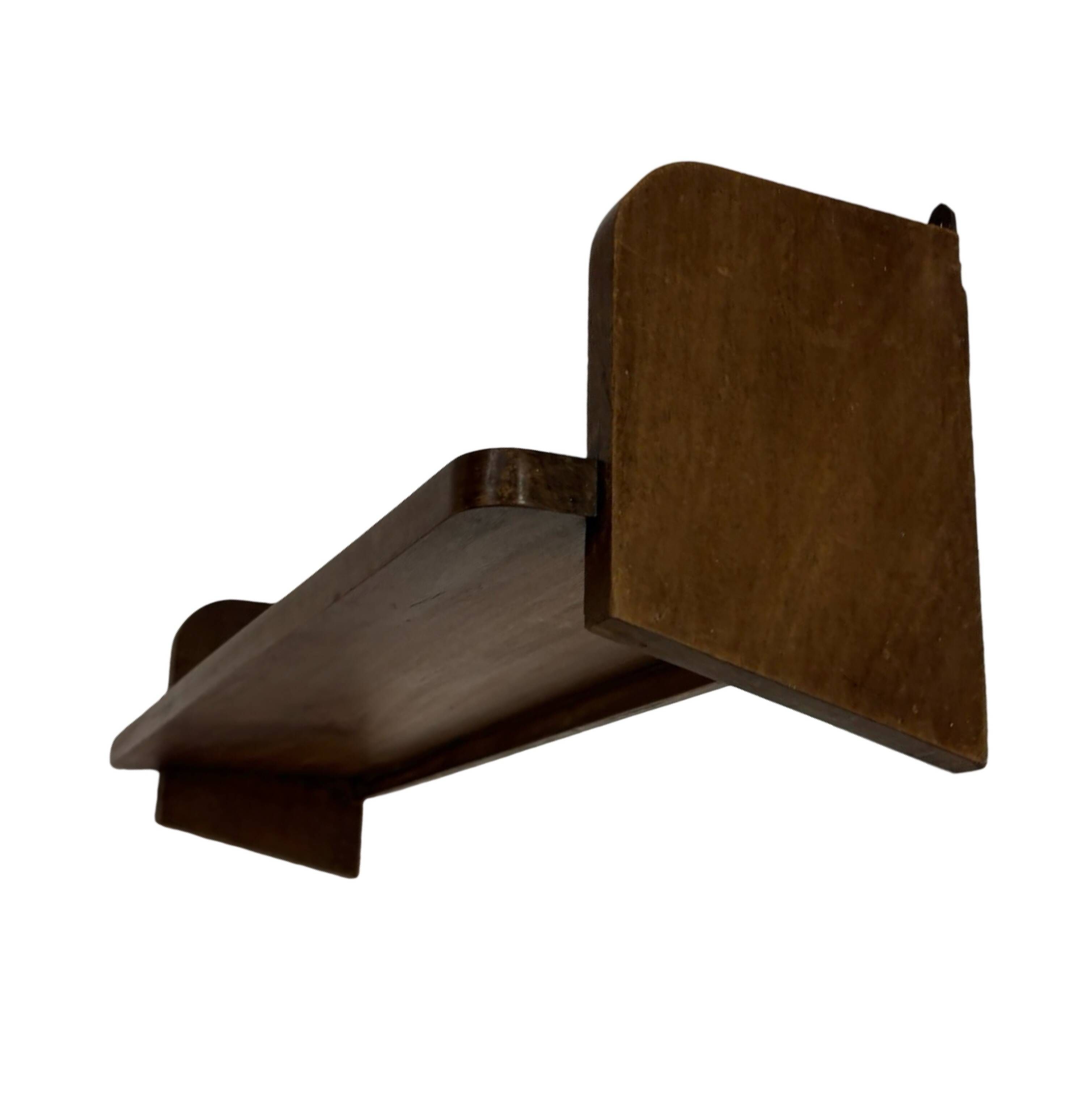 Vintage wooden wall shelve rack bookshelf in oak wood minimalist