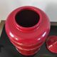 Large decorative red lacquered metal teapot - Vintage Asian style