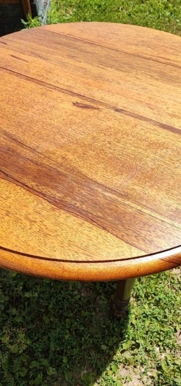 Small round table with flaps Louis Philippe Genuine