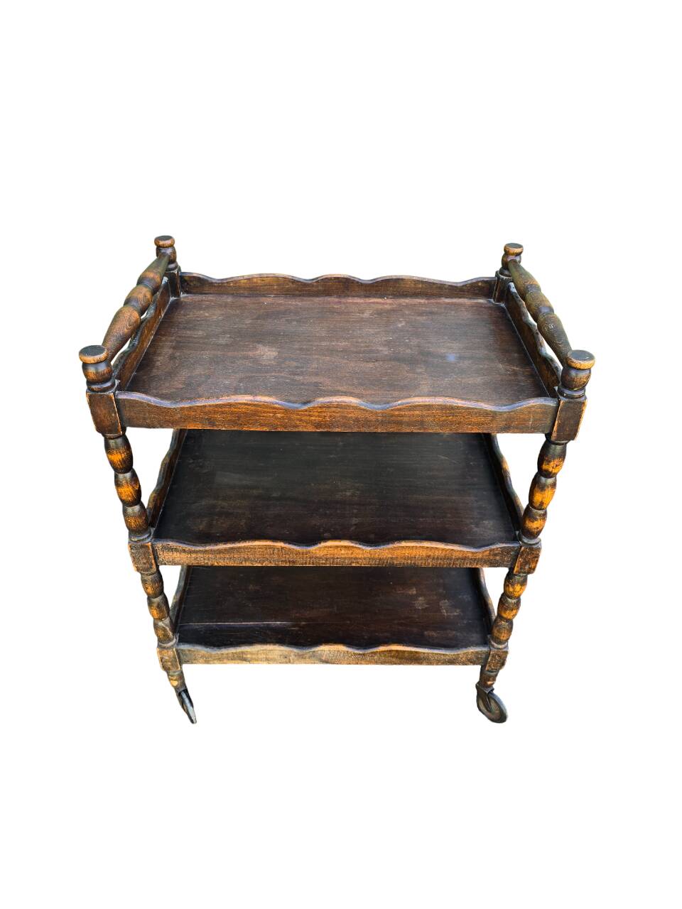 Old wooden serving trolley