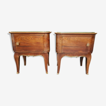 Pair of rosewood bedside