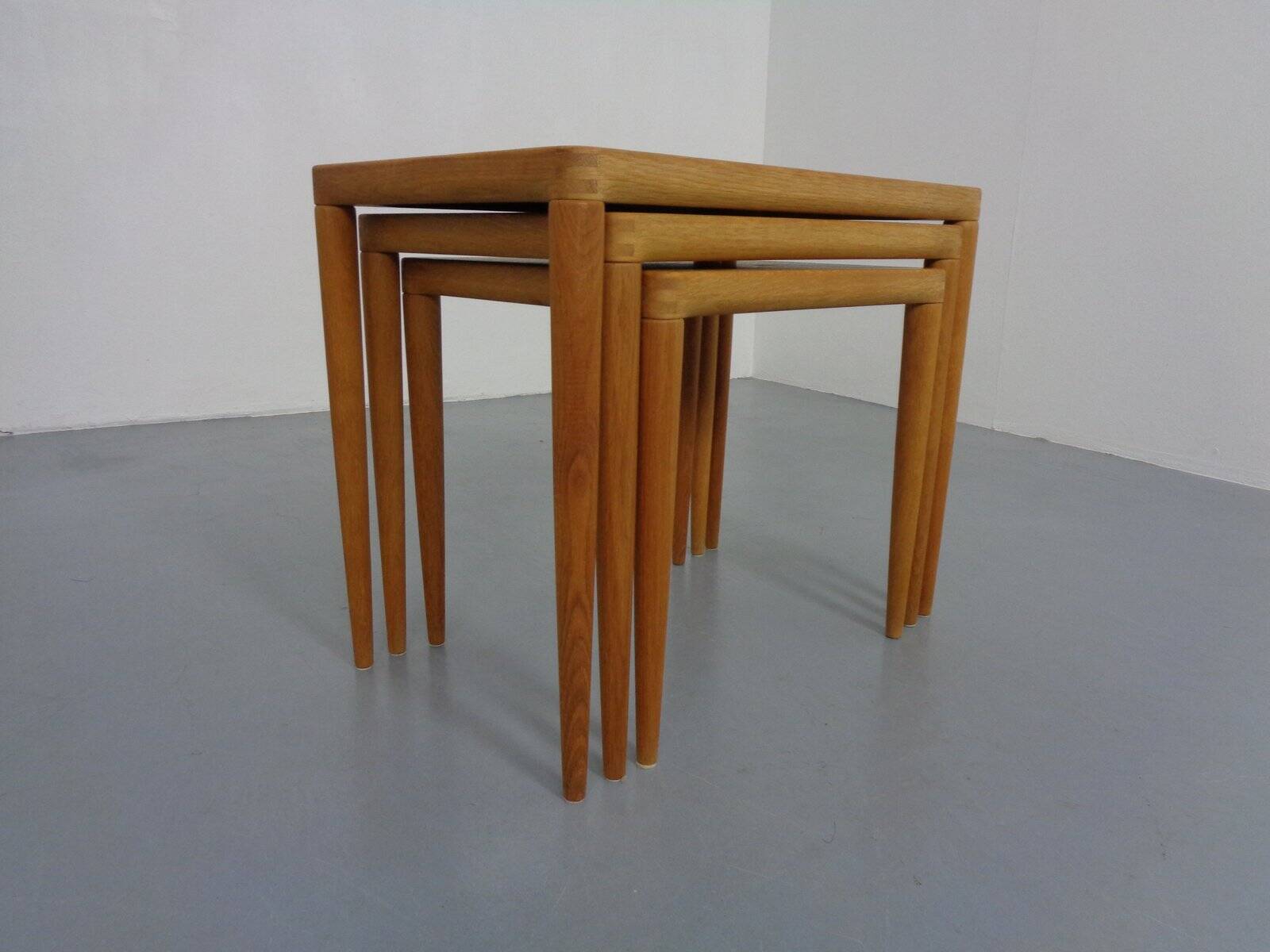 Danish Oak Nesting Tables by H.W. Klein for Bramin, 1960s, Set of 3