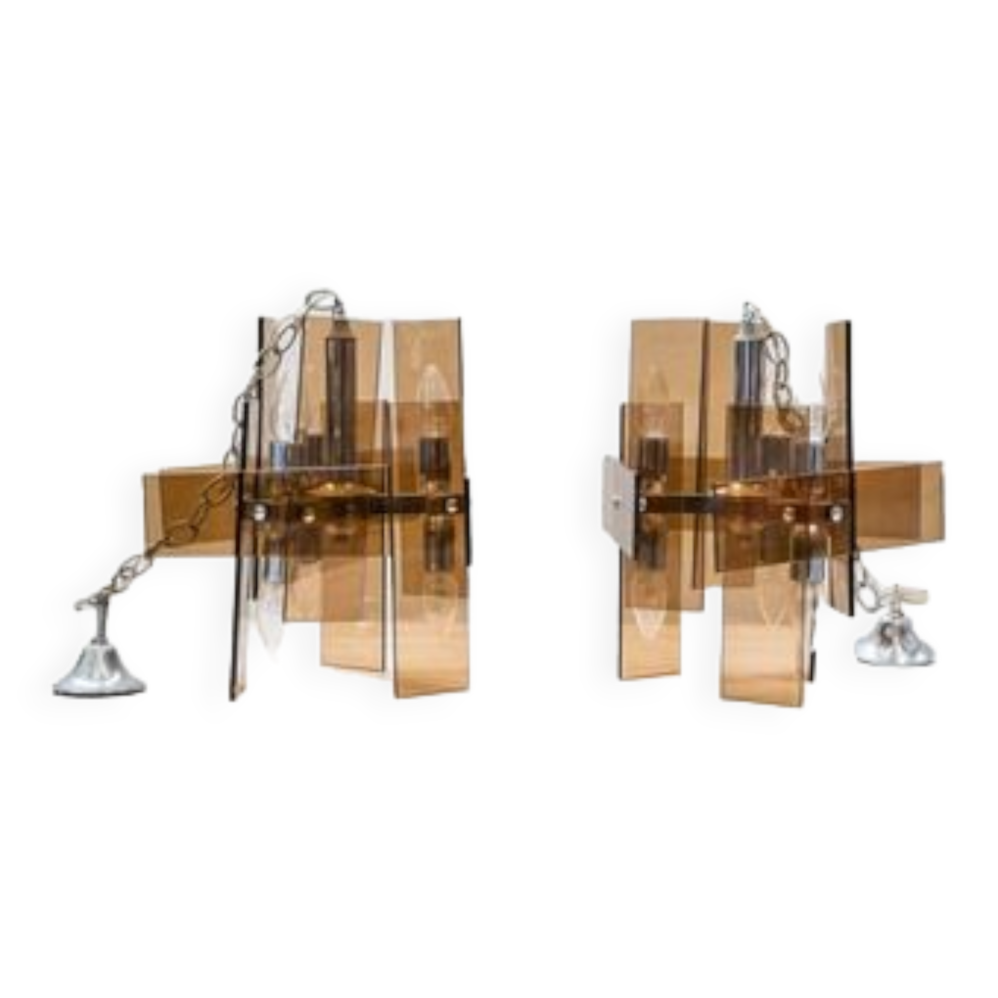 Orange glass lamps six bulbs