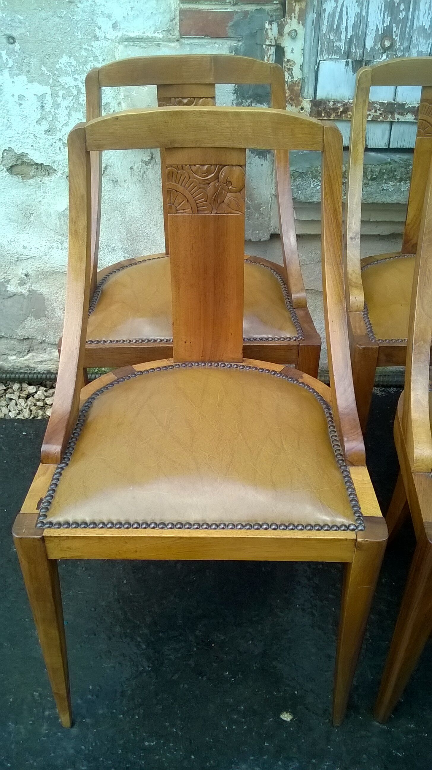 Six chaises gondole époque Art Déco