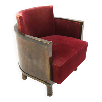 Fauteuil scandinave en velours, Suède, 1940