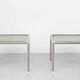 Chrome and Brass Side or Sofa Tables, 1970s