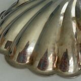 Silver-plated shell catchall – vintage shell decorative tray