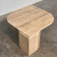 Italian travertine sculptural eye shaped coffee table, 1980s
