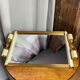 Art Deco tray in bakelite and gilded metal